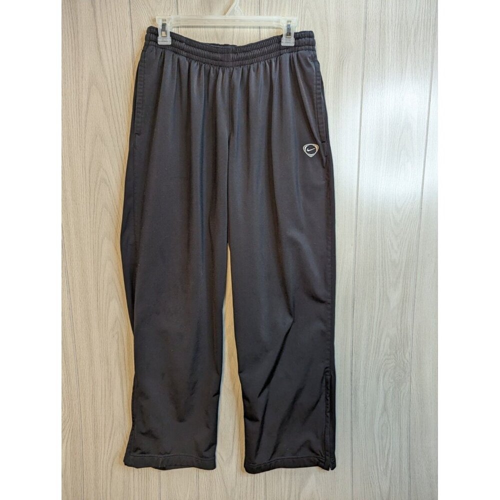 Vintage Nike Black Tag Men's Sz Large Black Fleece Joggers Sweatpants Embroider